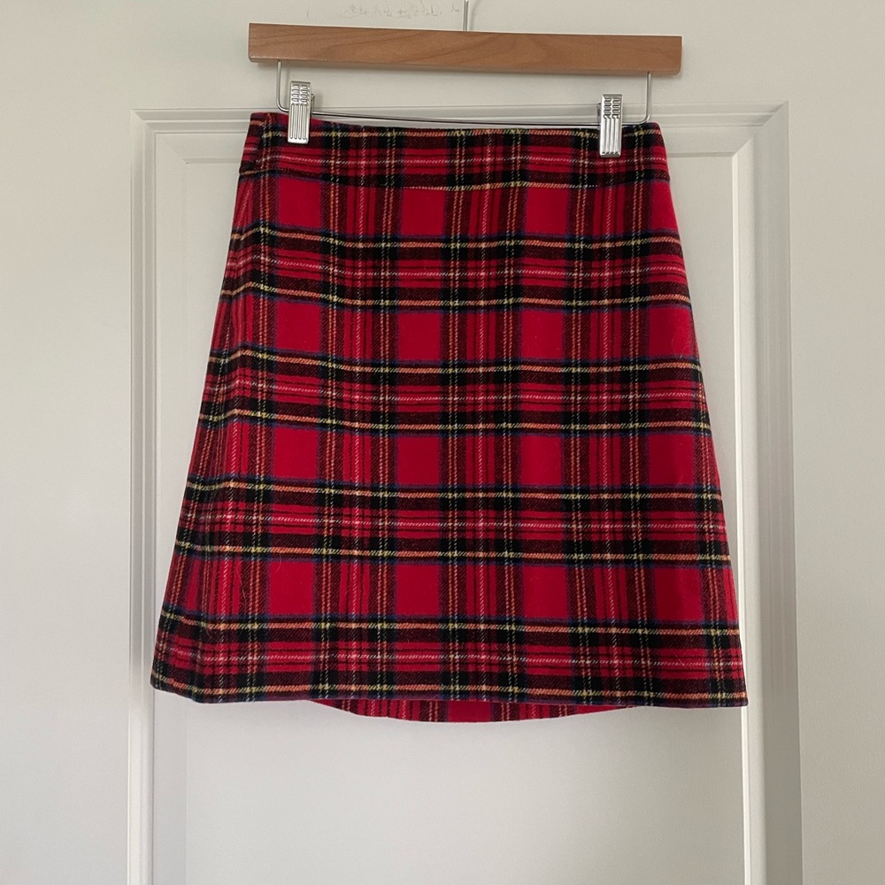 J. Crew Red Plaid Mini Skirt